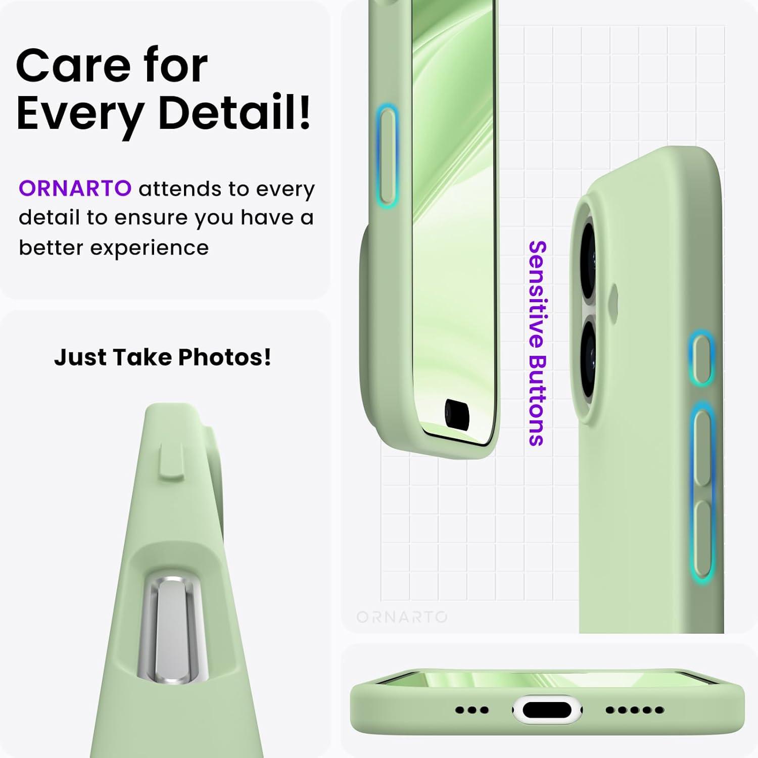 iPhone 16 Hülle Silikon Schutzhülle Flüssigsilikon Leicht Grün