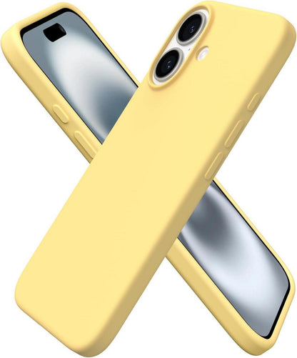iPhone 16 Hülle Silikon 6,1 Zoll flüssiges Silikon Leicht Gelb