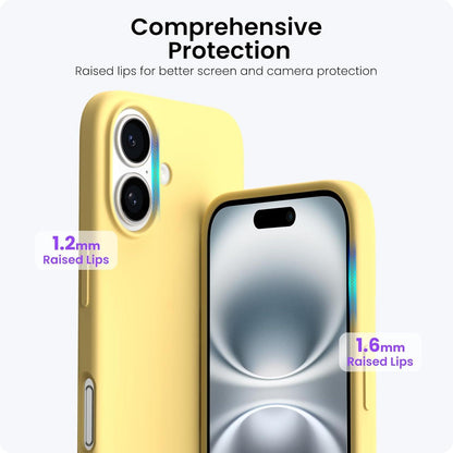ORNARTO iPhone 16 Hülle Silikon 6,1 Zoll Kratzfeste Stoßfeste Schutzhülle Leicht Gelb