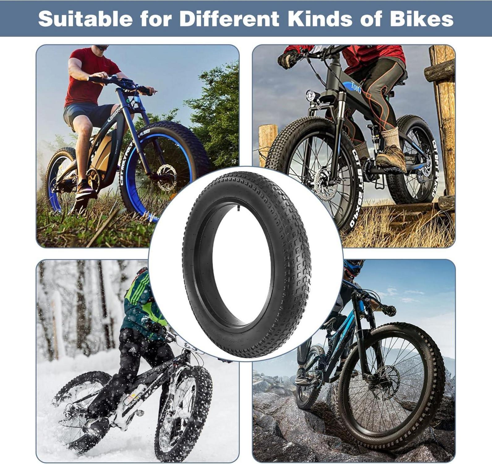 2er-Pack Fat Bike Reifen 20/26x4.0 Zoll Schneereifen Mountainbikes Snow Bike