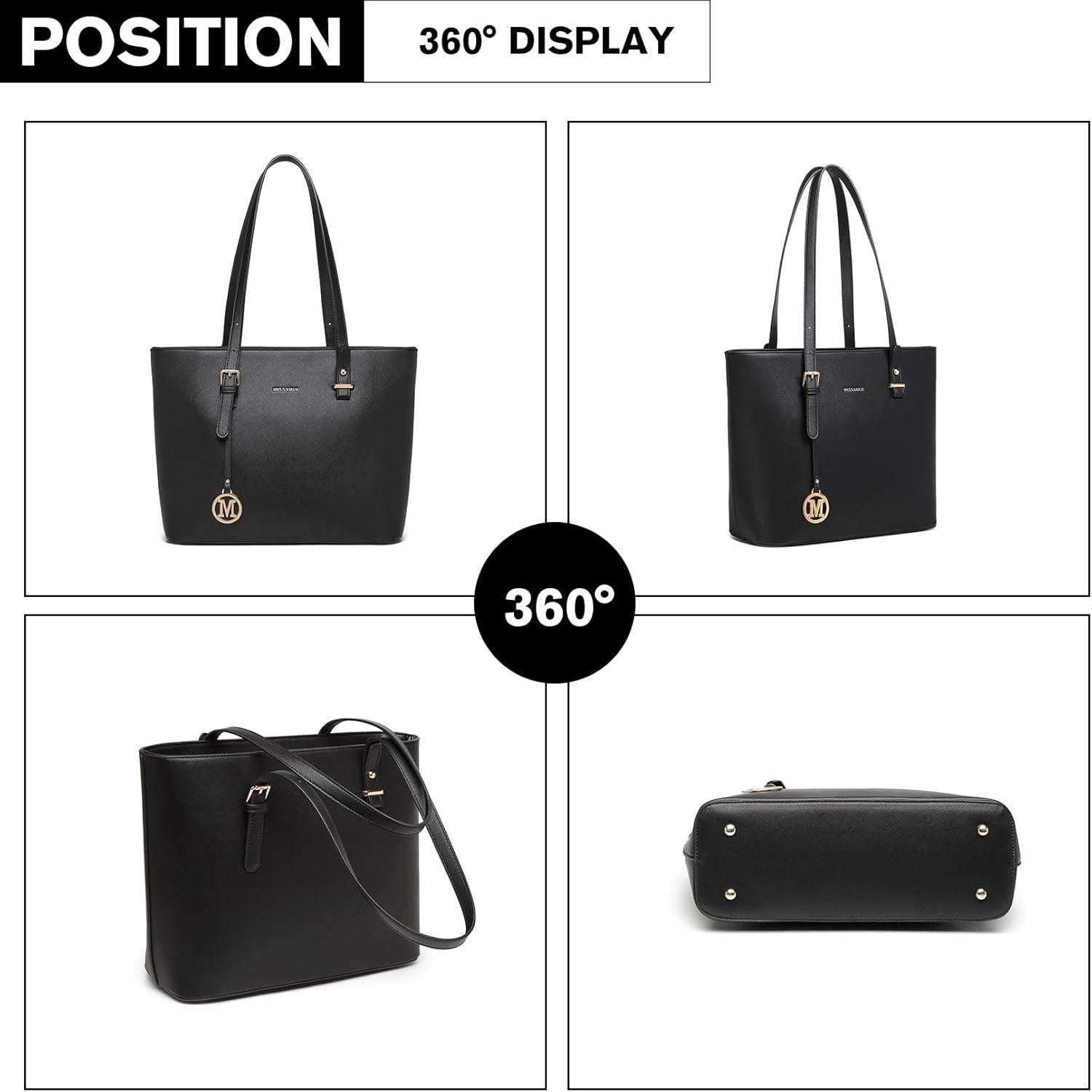 Miss Lulu Handtaschen Set Damen PU Leder Henkeltaschen