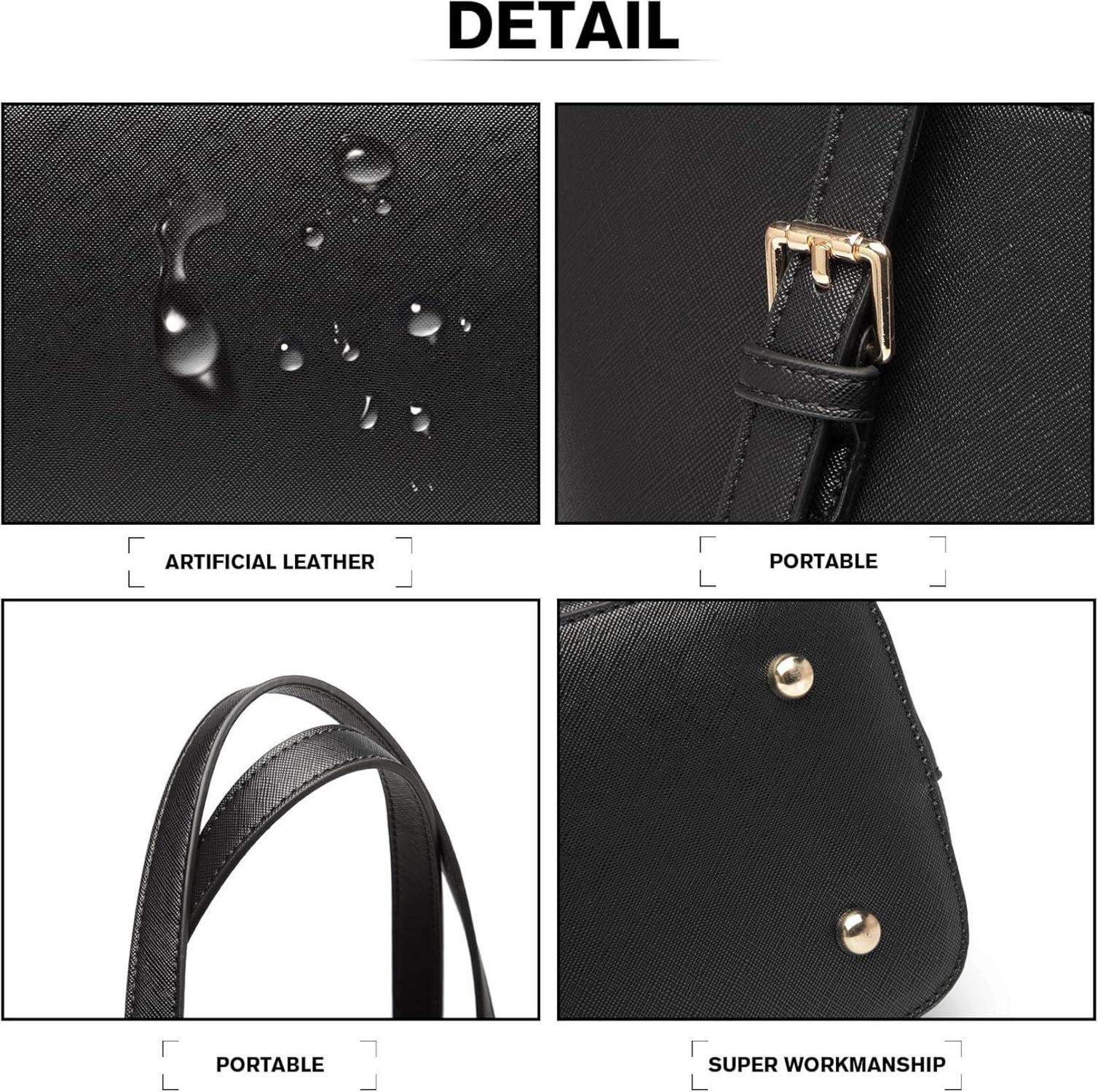 Miss Lulu Damen Handtasche 4tlg Set Henkeltaschen Umhängetasche
