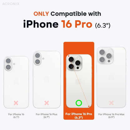 ACRONIX iPhone 16 Pro Hülle 360° Rundumschutz in Rot