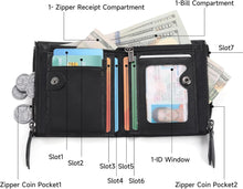 SENDEFN Herren Portemonnaie Leder RFID Vintage Bifold