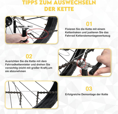 Fahrrad Kettennieter Reparatur Set 2.0 4 Paar Nieten Kettenlehre Zange