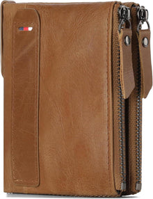 SENDEFN Herren Portemonnaie Leder RFID Vintage Braun