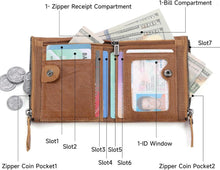 Herren Leder Geldbörse RFID Vintage Braun Bifold Münzfach