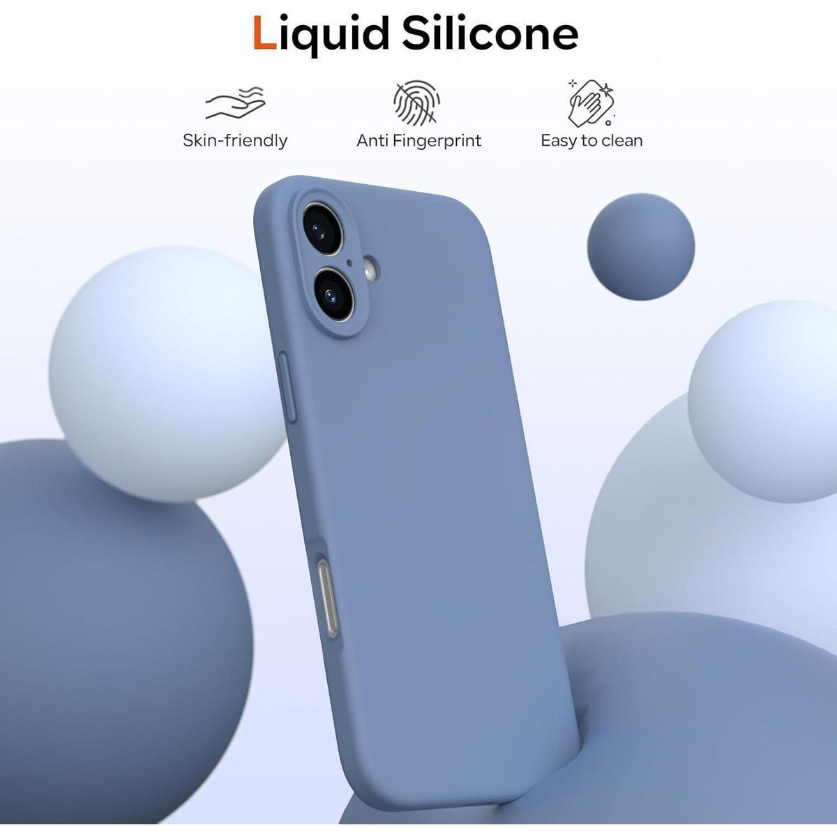 iPhone 16 Hülle Silikon mit Kameraschutz & Schutzfolie