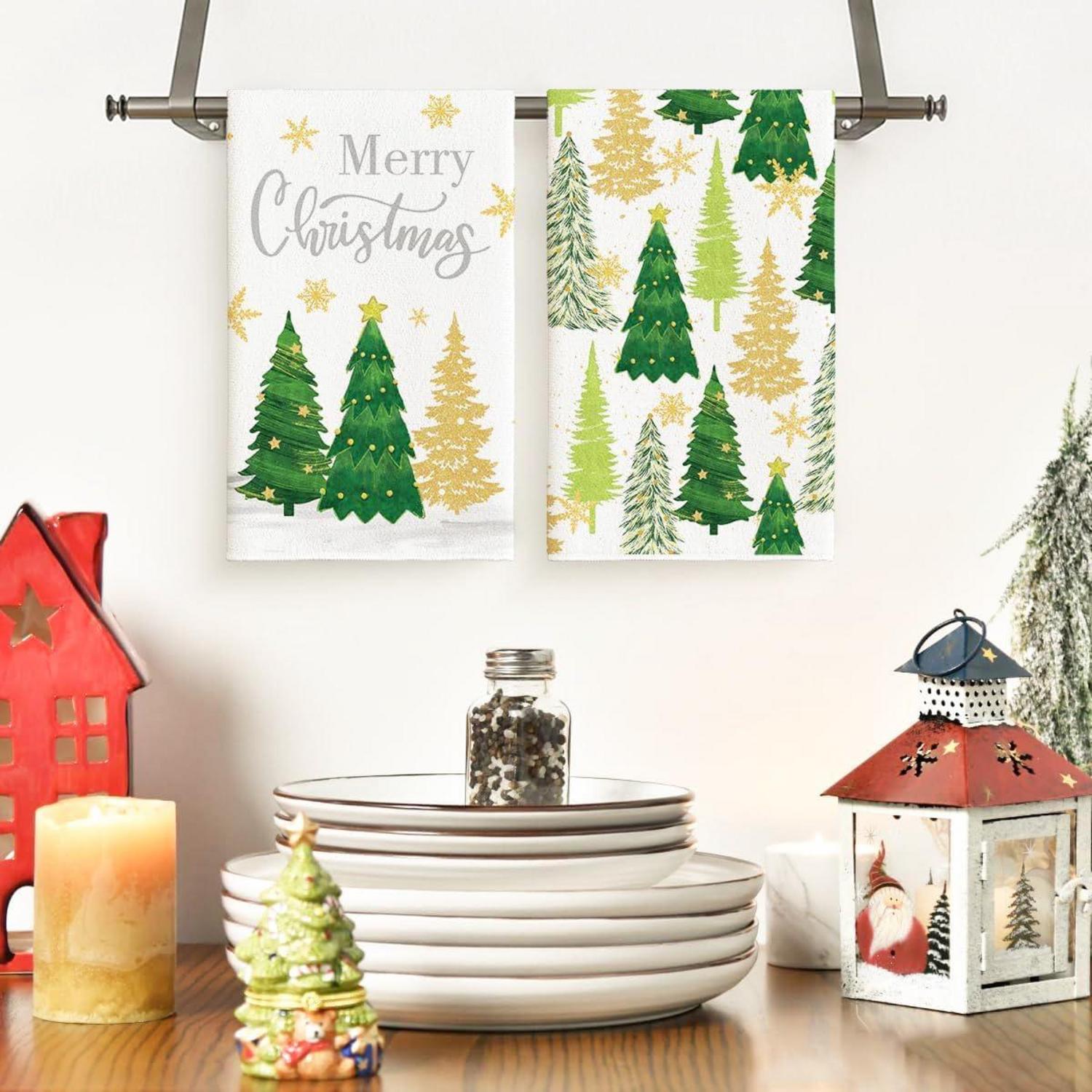 Weihnachtsdeko Geschirrtuch 2er Set 40x60 cm Weihnachten
