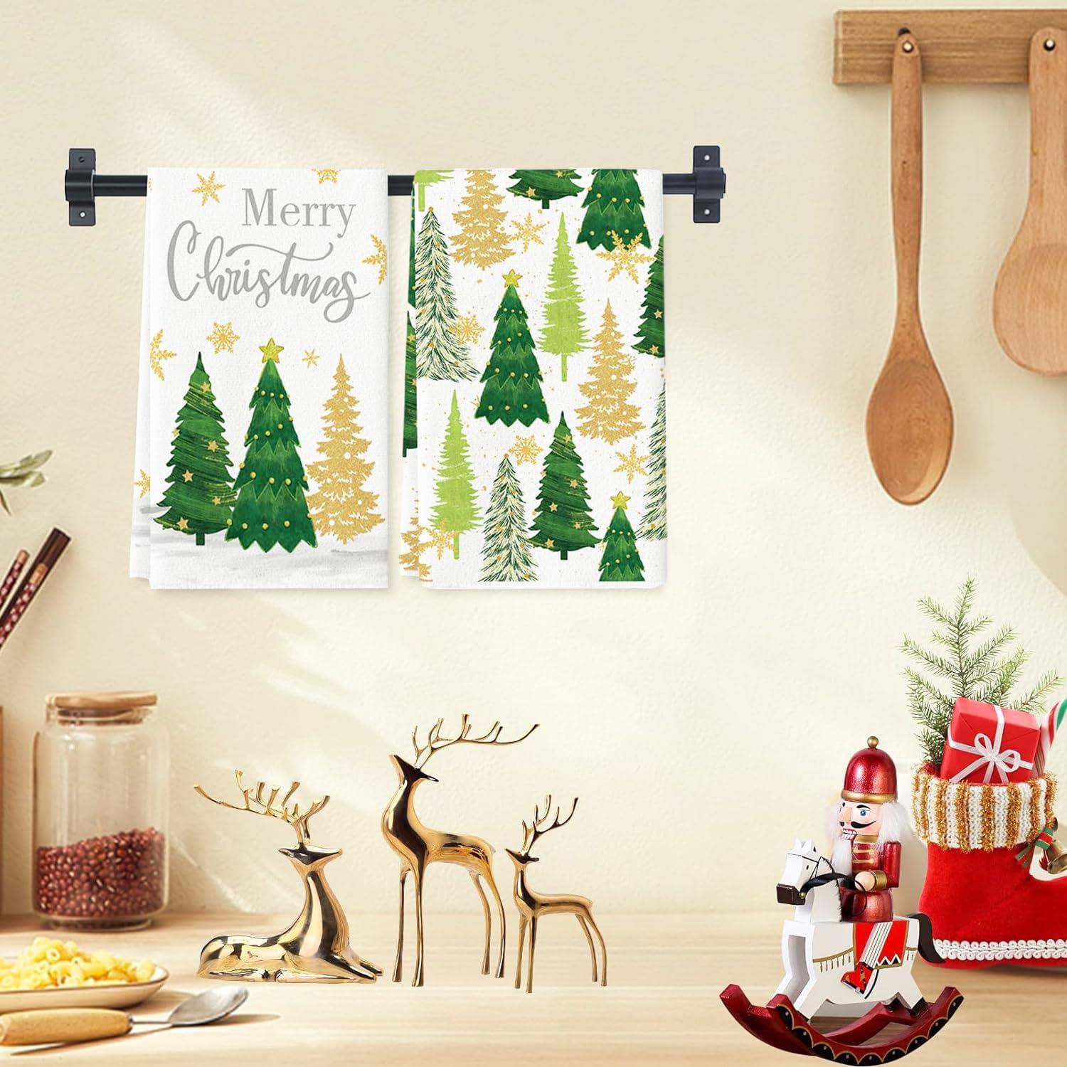 Weihnachtsdeko Geschirrtücher 2er Set Weihnachten Deko 40 x 60 cm
