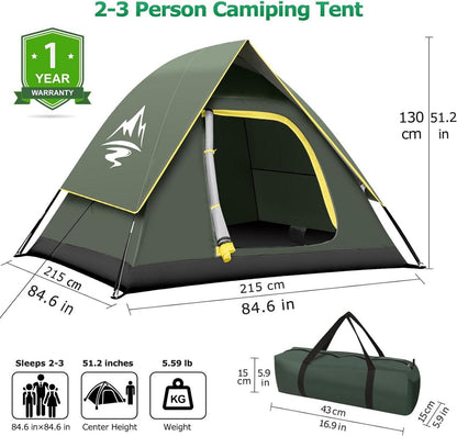 Campingzelt für 3/4 Personen Kuppelzelt Leichtgewicht Outdoor-Zelt