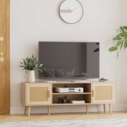 TV Schrank Weiß 137x38x48 cm Lowboard für 55 Zoll Fernseher