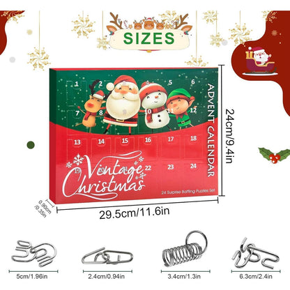 Adventskalender 2024 Kinder Metall Puzzle Spielzeug 24 Tage