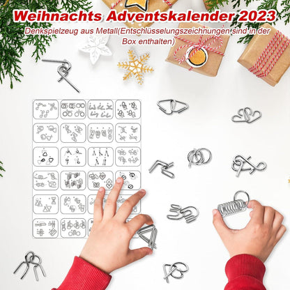 Adventskalender 2024 Kinder Puzzle Spielzeug Metall Weihnachtsgeschenk