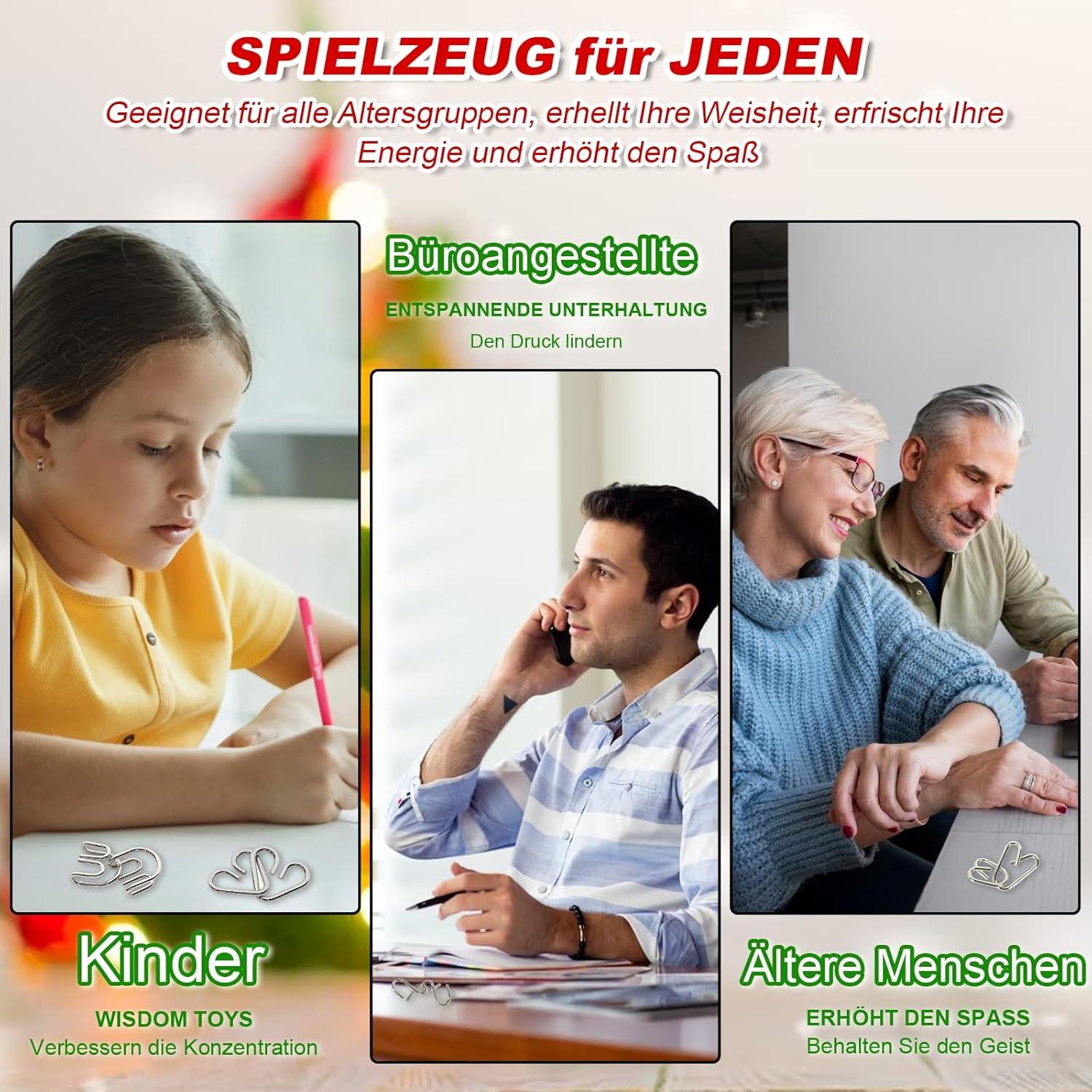 Adventskalender 2024 Kinder Puzzle Metall-Spiele 24 Tage Countdown Weihnachtsgeschenke