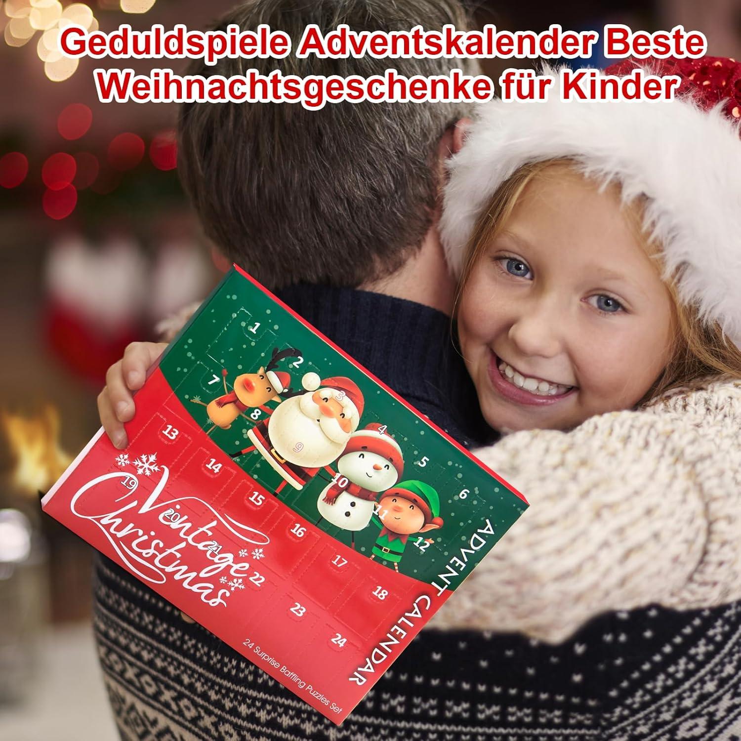 Adventskalender 2024 Kinder Metall Puzzle Weihnachtsgeschenk Jungen
