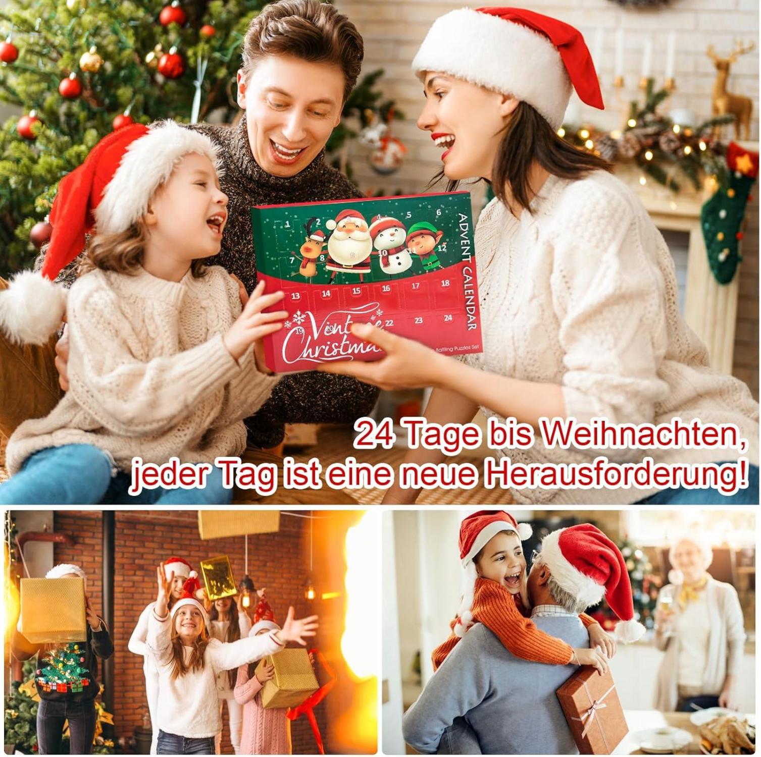 Adventskalender 2024 Kinder Puzzle Metall-Spielzeug Weihnachtsgeschenk Jungen