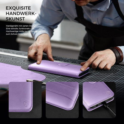 Samsung Galaxy S24 Ultra Hülle Wallet Premium Leder Tasche