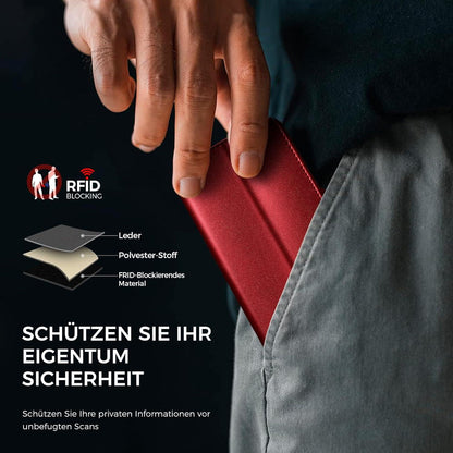 Handyhülle iPhone 12 Pro Lederhülle RFID Schutz Rot