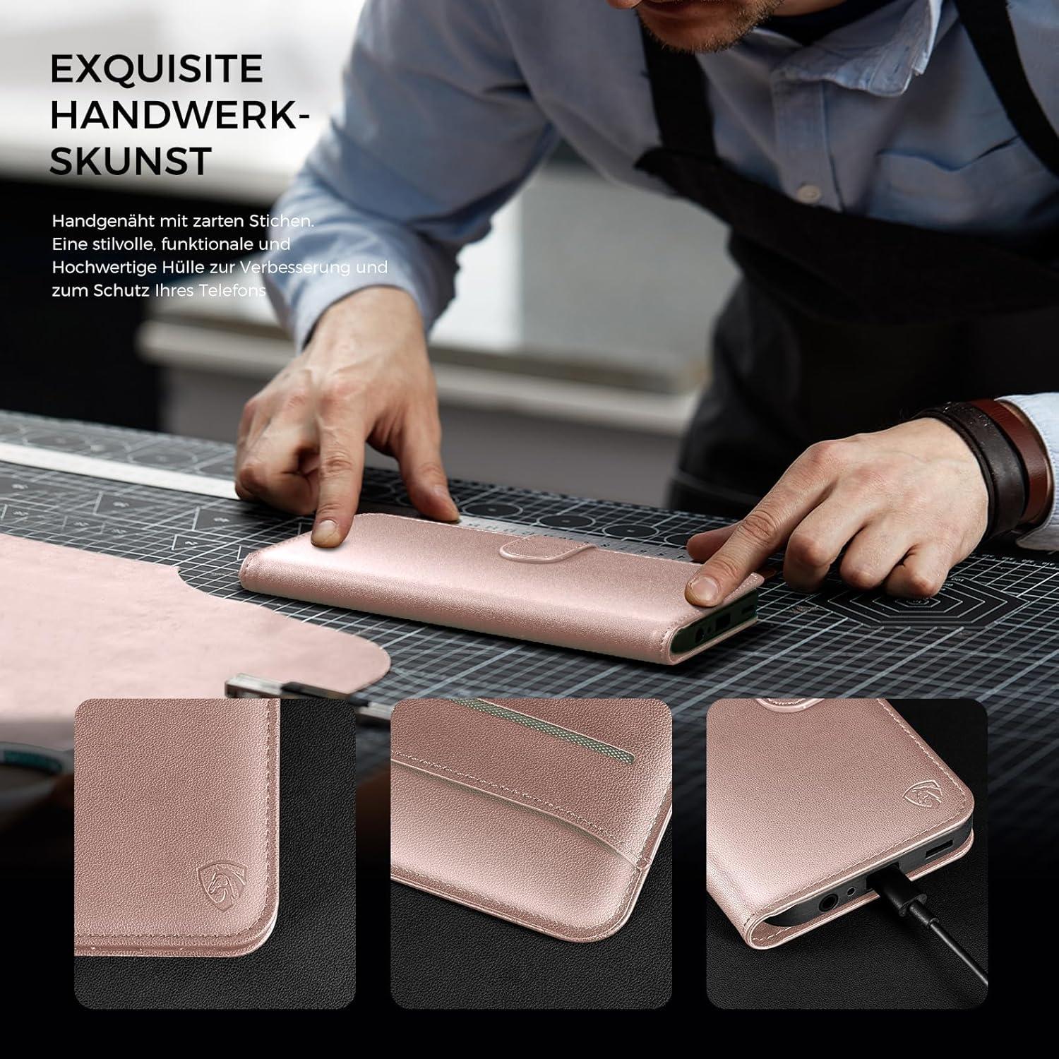 iPhone 12/12 Pro Handyhülle Hülle Roségold RFID Panzer Glas