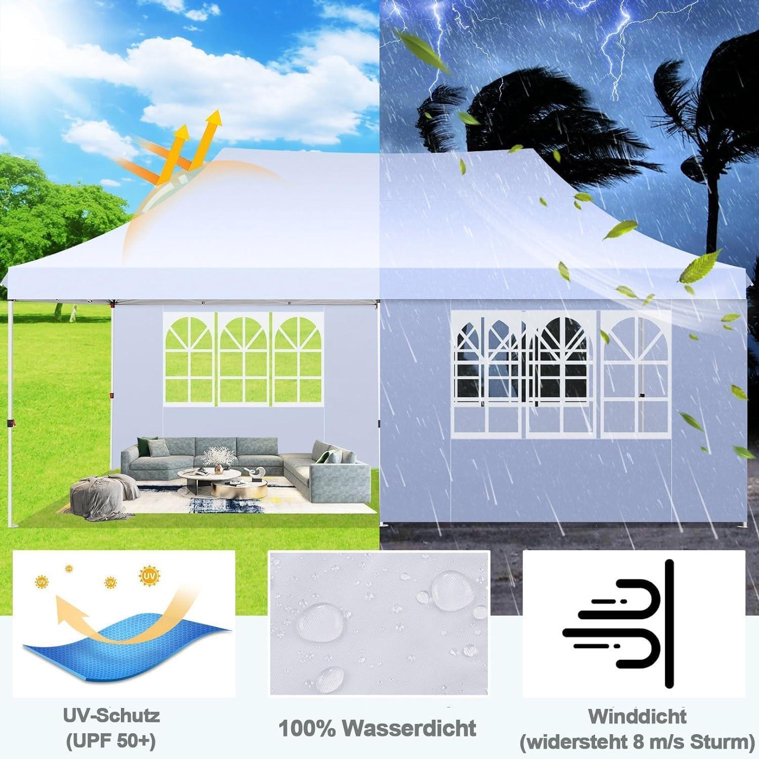 COBIZI Faltpavillon 3x6m Wasserdicht Stabil Winterfest