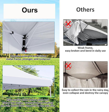 COBIZI Faltpavillon 3x6m Wasserdicht & Stabil mit 6 Seitenwänden, Pop up Partyzelt, Gartenpavillon Anti-UV in