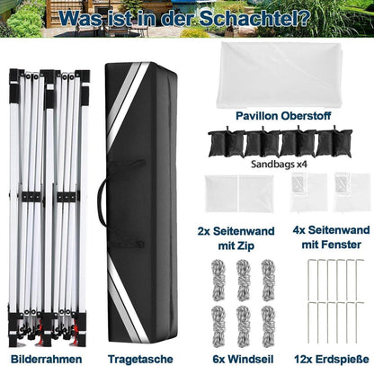 Faltpavillon 3x6m Wasserdicht Stabil Winterfest Partyzelt Pop up