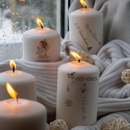 Kerzentattoos Weihnachten DIY Stickerbogen A5 6 Stück
