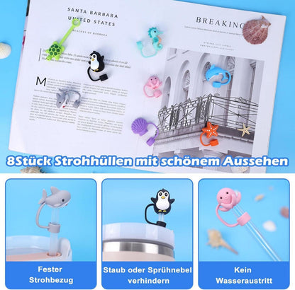 8er Set Strohhalm Abdeckung für Stanley Cup - Silikon, 10mm