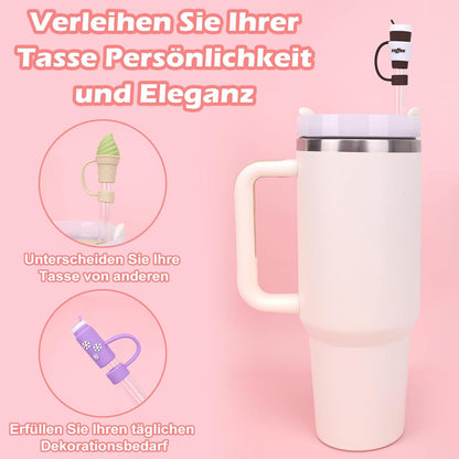 8Stück Strohhalm Abdeckung 10mm Silikon für Stanley Cup, Staubdicht