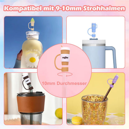 Strohhalm Abdeckung für Stanley Cup 10mm Zubehör 8 Stück Silikon