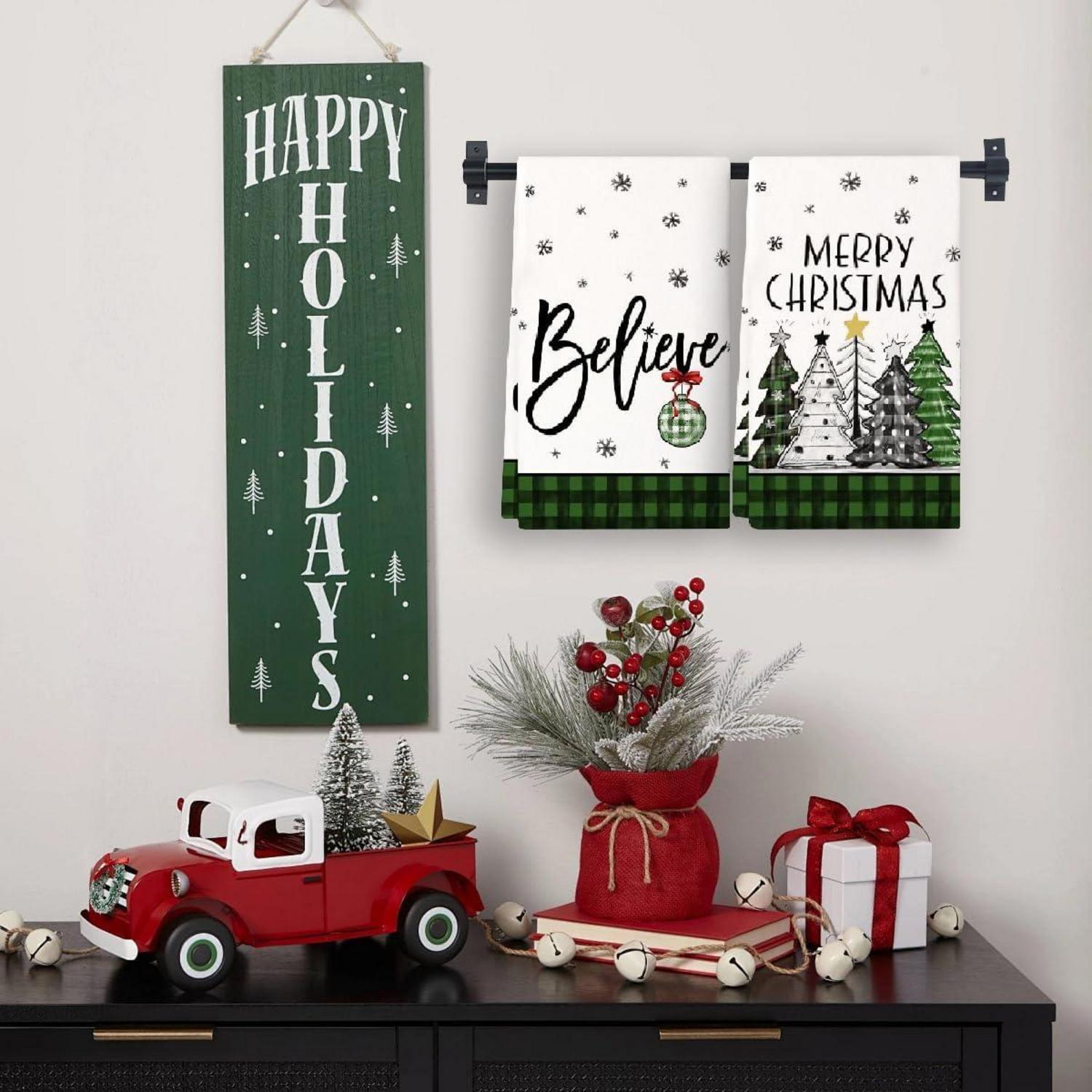 2er Geschirrtücher Weihnachtsdeko Weihnachten Tischdeko Küche Deko