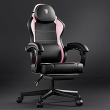 Ergonomischer Gaming Stuhl mit Lendenwirbelstütze und Fußstütze