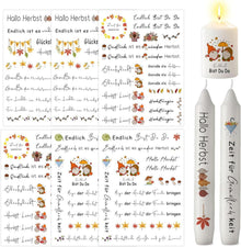 Herbst Herbstkerzen Kerzentattoos Sticker DIY Basteln Kids Geschenk