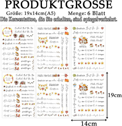 Herbst Kerzentattoos Herbst Dekoration für Kinder Basteln