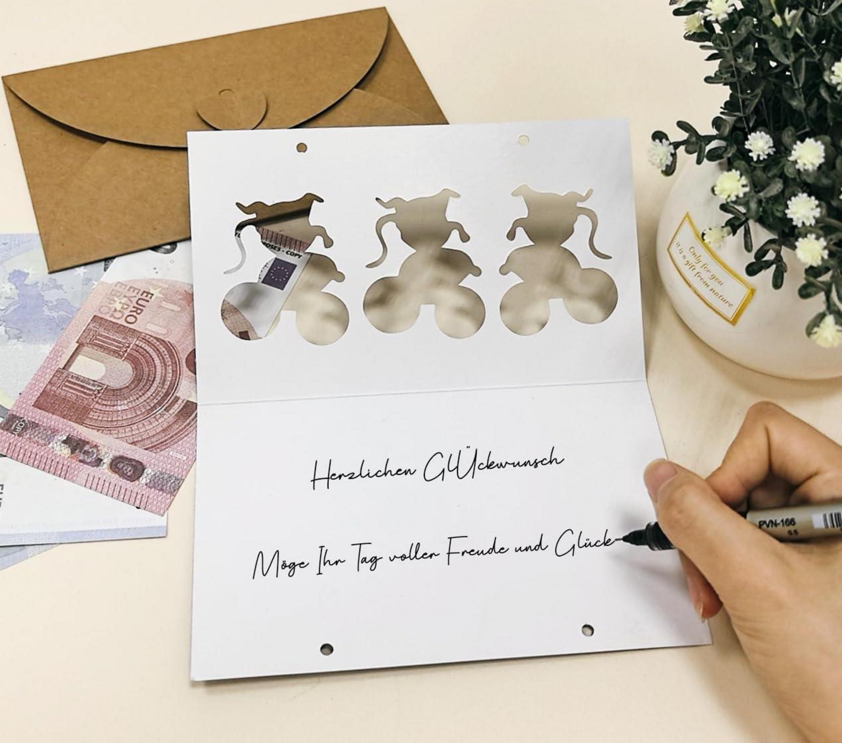 Lustige Geldgeschenk Geburtstagskarte mit Umschlägen
