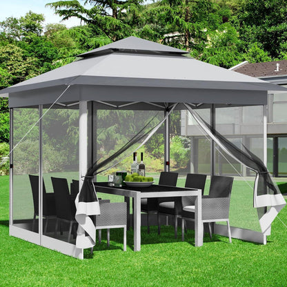 3x3m Pavillon mit Moskitonetzen, wasserdicht & stabil