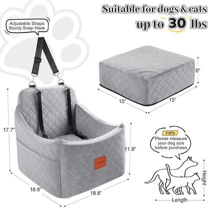 Hunde Autositz grau mittel – Waschbar & Sicher
