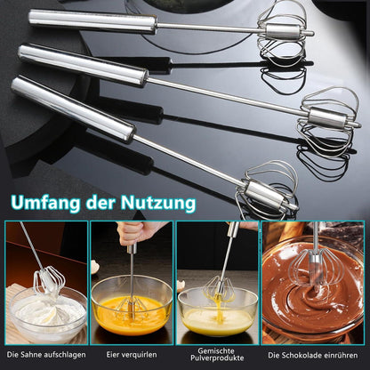 4-teiliges Edelstahl Schneebesen Set mit Eiweißabscheider 26 cm 31 cm 36 cm