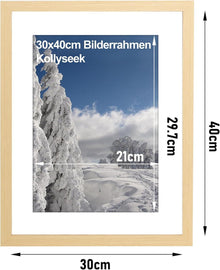 3er-Set Bilderrahmen 30x40 cm aus MDF Acrylglas Holzfarben