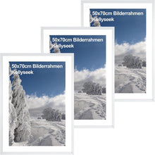 Bilderrahmen 3er Set 50x70 cm MDF Acrylglas Weiß Magnetverschluss