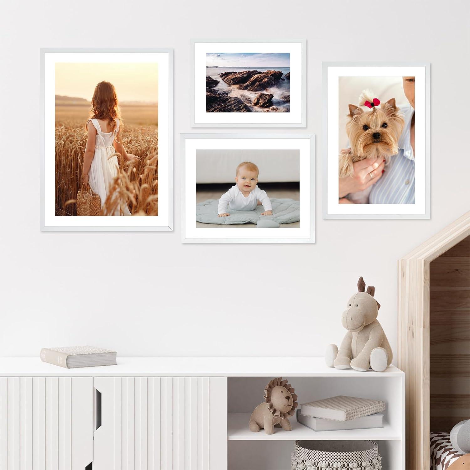 3er Set Bilderrahmen 50x70 cm, MDF Acrylglas Dekorationsrahmen