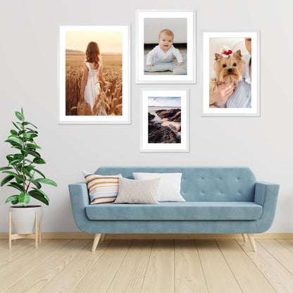 3er Set Bilderrahmen 50x70cm MDF Acrylglas Weiß Wohnzimmer Galeriewand
