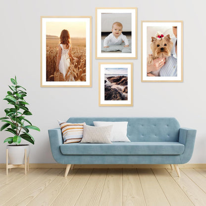 3er-Set Bilderrahmen 40x60cm MDF Acrylglas Holzfarben Home