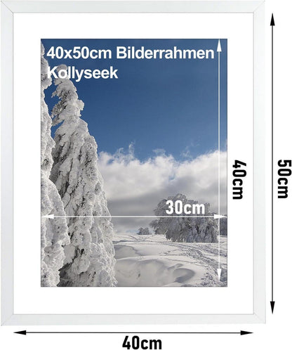 3er Set Bilderrahmen 40x50cm MDF Acrylglas Weiß Holz