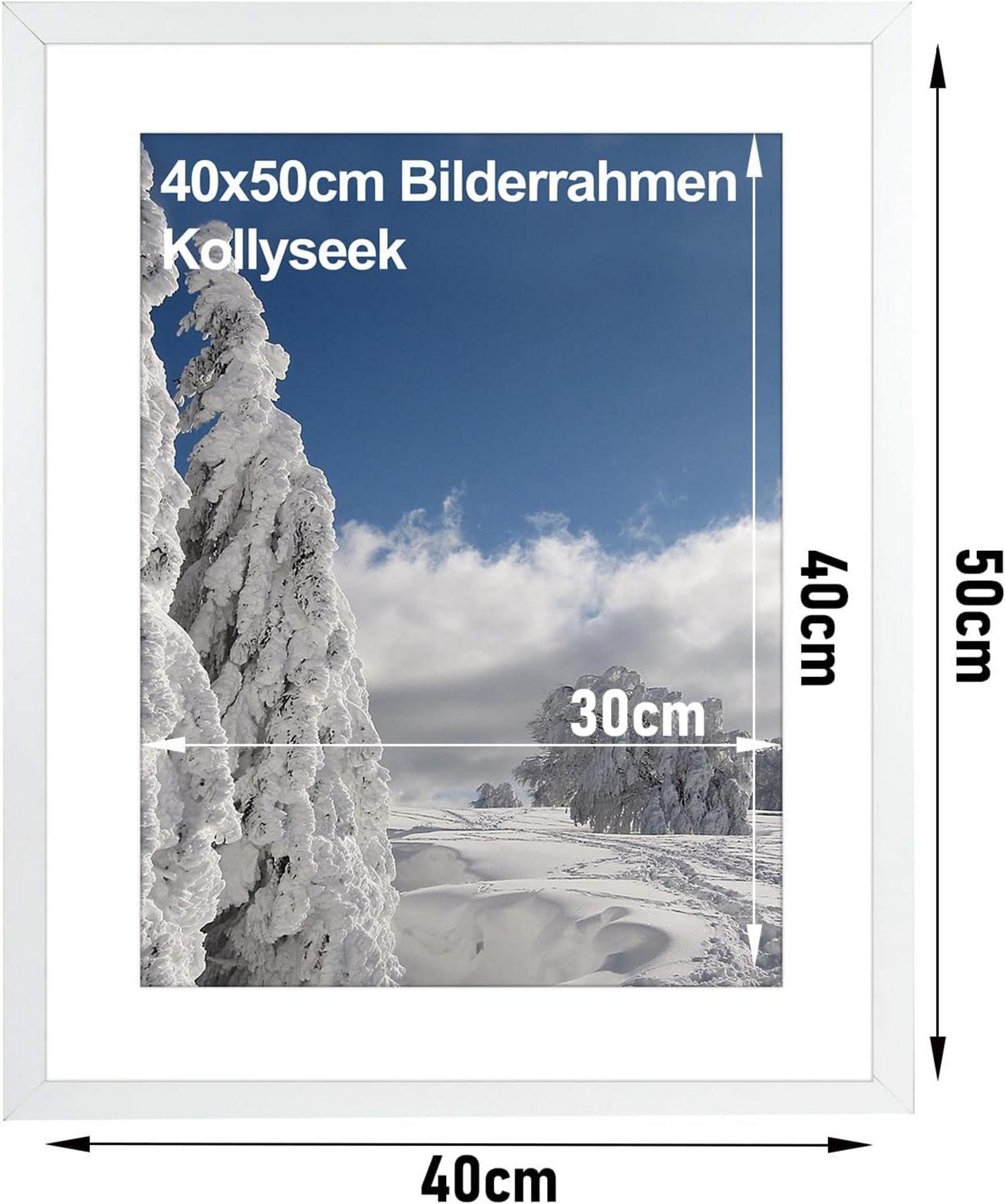 3er Set Bilderrahmen 40x50cm MDF Acrylglas Weiß Holz