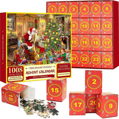 Adventskalender 2024 Puzzle Weihnachtsschmuck 1000 Teile