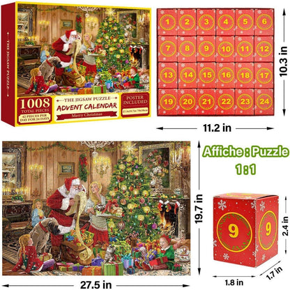 Adventskalender 2024 Puzzle Weihnachtsschmuck 1000 Teile