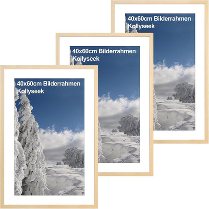 3er-Set 40x50cm Bilderrahmen aus MDF und Acrylglas in