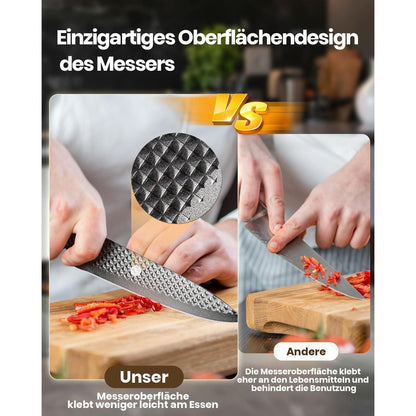 Messerblock Set 7-teilig aus Edelstahl mit Schärfer, Schwarz